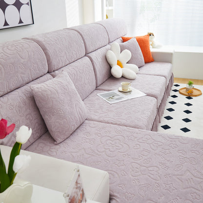 Elastic Skirted Couch Cushion Covers for 1/2/3/4-Seater Sofas, Furniture Protector for Pets, Kids
