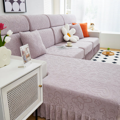 Elastic Skirted Couch Cushion Covers for 1/2/3/4-Seater Sofas, Furniture Protector for Pets, Kids