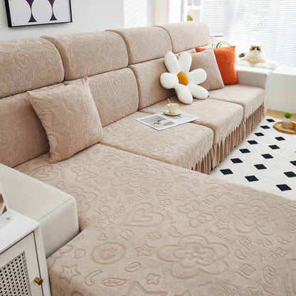 Elastic Skirted Couch Cushion Covers for 1/2/3/4-Seater Sofas, Furniture Protector for Pets, Kids