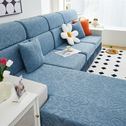 Elastic Skirted Couch Cushion Covers for 1/2/3/4-Seater Sofas, Furniture Protector for Pets, Kids