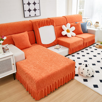 Elastic Skirted Couch Cushion Covers for 1/2/3/4-Seater Sofas, Furniture Protector for Pets, Kids