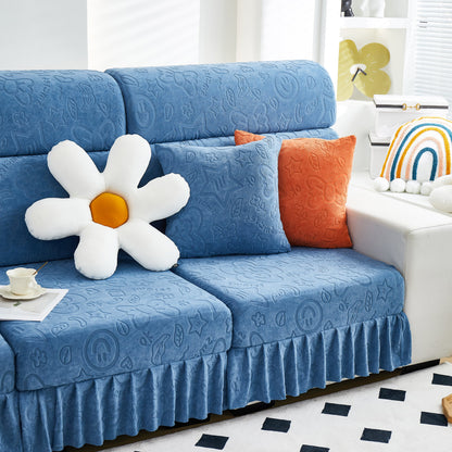 Elastic Skirted Couch Cushion Covers for 1/2/3/4-Seater Sofas, Furniture Protector for Pets, Kids