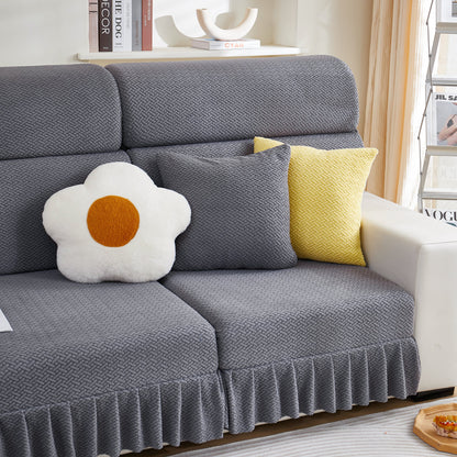 Tailored Sofa Cushion Covers Stretch Couch Seat Covers  with Skirt for Sectional Sofas