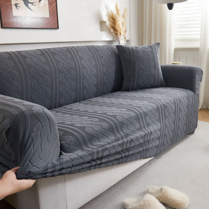 3D Embossed Geometric Couch Slipcover, Stretch Washable Non Slip Furniture Protector