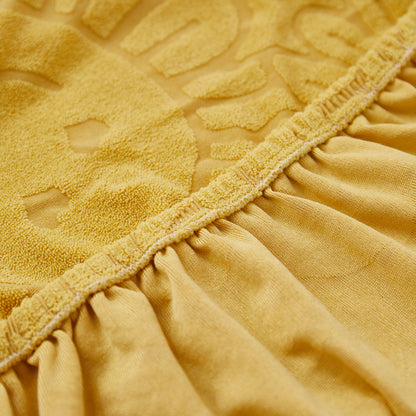 Sunflower Jacquard Fleece Stretchable Cushion Cover, Non-Slip Furniture Covers for Pets, L Shaped Couch Cushion Covers