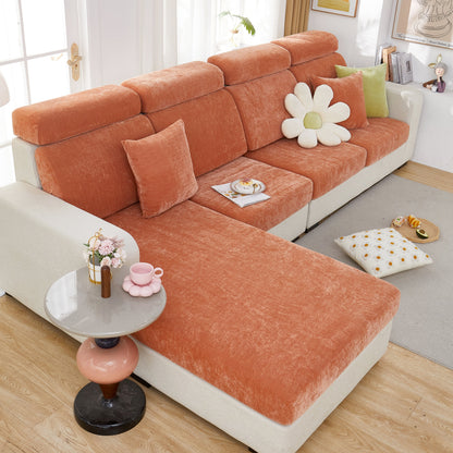 Chenille Cushion Covers for 1/2/3/4 Seater Sofas and L-shaped Couches, Furniture Covers for Pets