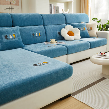 Super Stretch Seat Cushion/Couch Slipcover, Solid Couch Cushion Covers Washable Furniture Protector