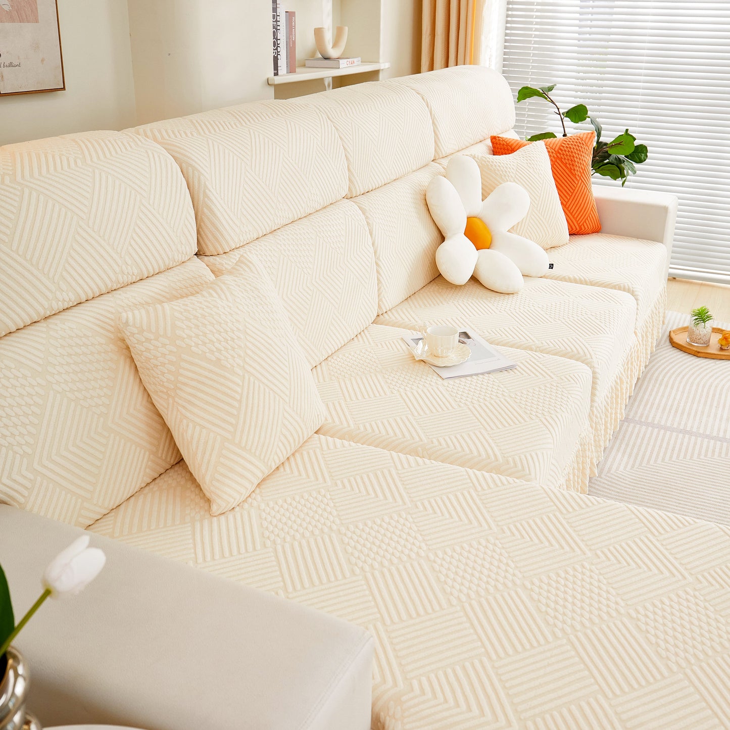 Stretch Sofa Covers for Couch Seats and Cushions, Suitable for 1/2/3/4/L Seater Sofas and Couches