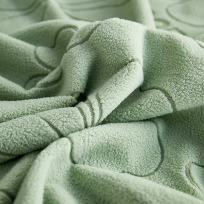 Lucky Clover Slipcover Non-Slip Stretch Jacquard Polar Fleece Sofa Cover for Pets, Cushions, Couches