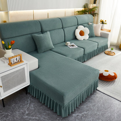 Tailored Sofa Cushion Covers Stretch Couch Seat Covers  with Skirt for Sectional Sofas