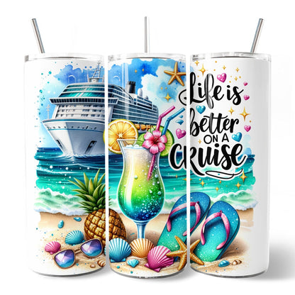 Cruise Trip 20oz Personalized Tumbler With Lid and Stainless Steel Straw, Family Vacation Travel Mug Gift