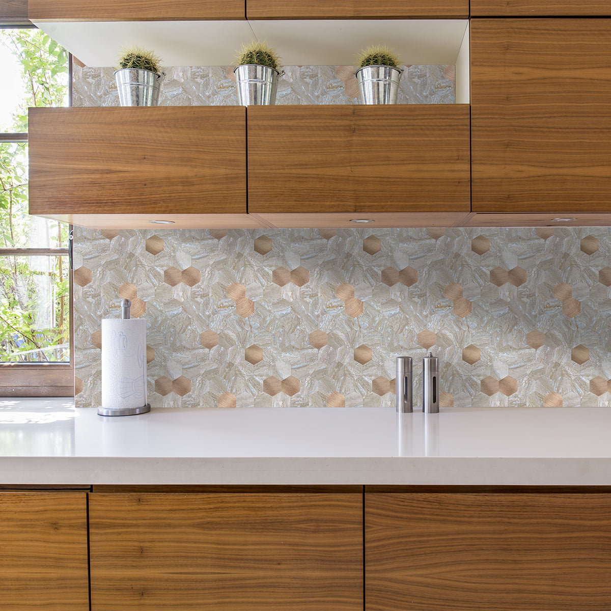 Hexagon Stick Wall Tiles
