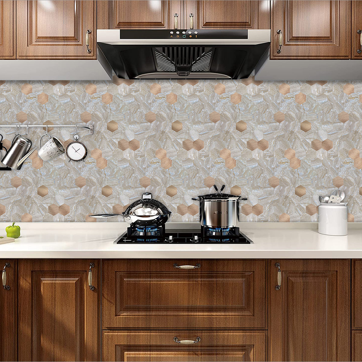 Hexagon Stick Wall Tiles