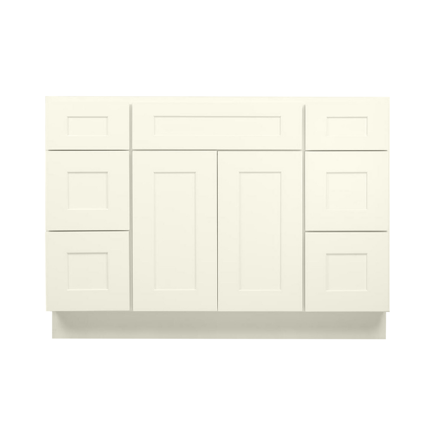 54 Inch Antique White Shaker Single Sink Bathroom Vanity with Drawers