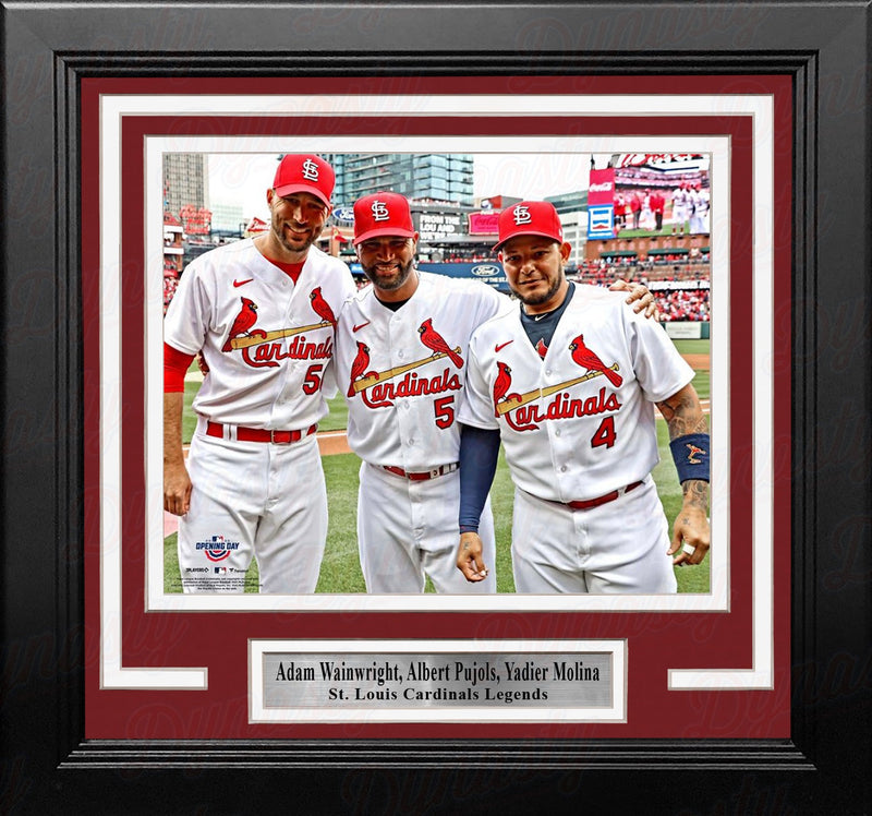 Adam Wainwright, Albert Pujols, & Yadier Molina St. Louis Cardinals 8" x 10" Framed Baseball Photo