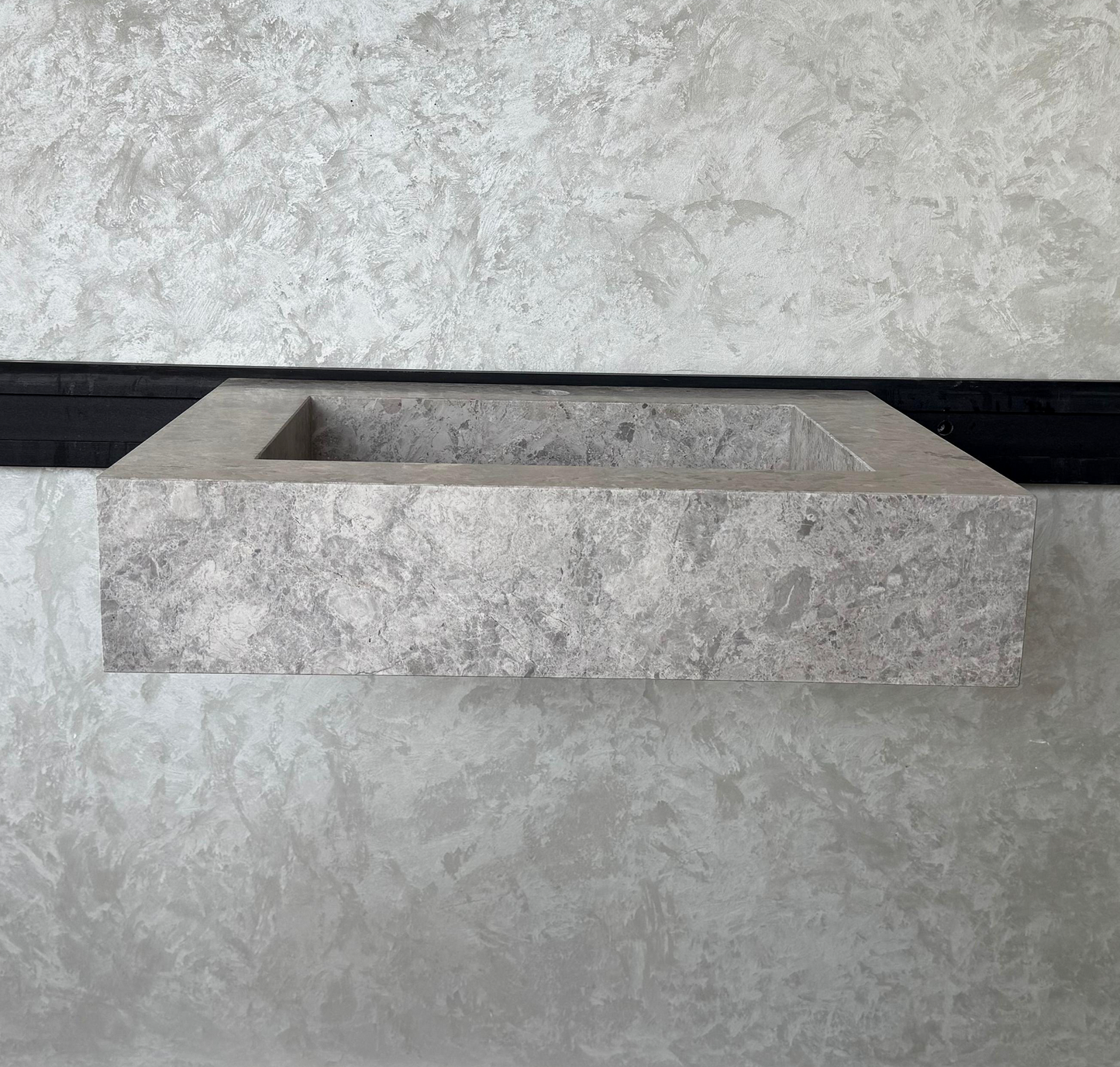 HANDCRAFTED CUSTOM TUNDRA GREY MARBLE SINK (NS-041)