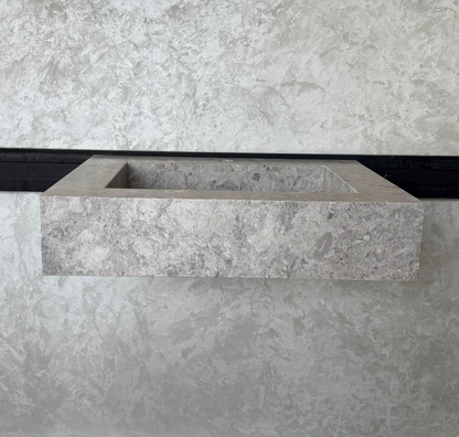 HANDCRAFTED CUSTOM TUNDRA GREY MARBLE SINK (NS-041)