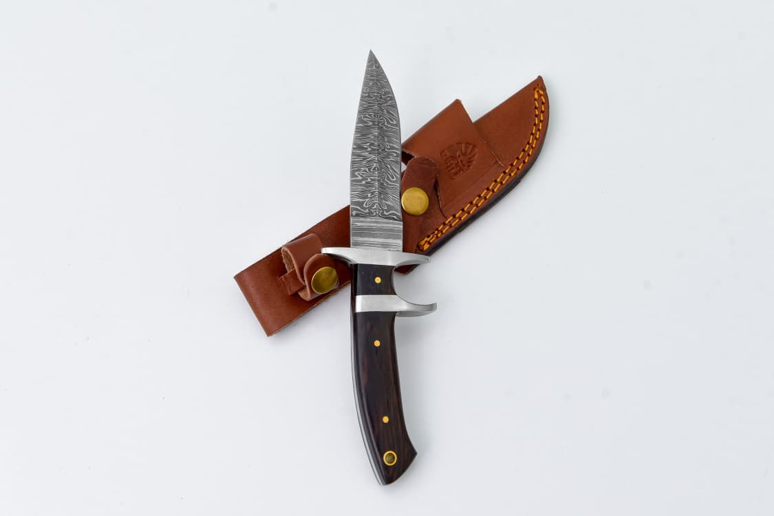 Double Hilt Wangi Wood Damascus Knife TK-505