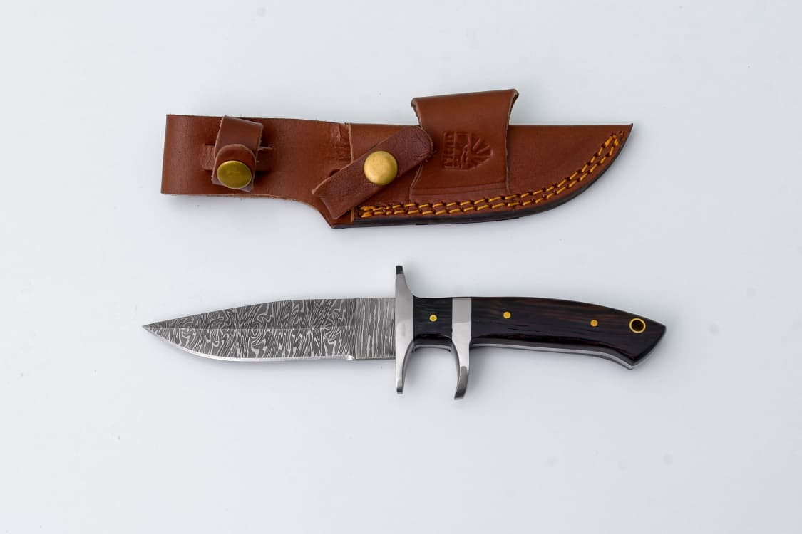 Double Hilt Wangi Wood Damascus Knife TK-505