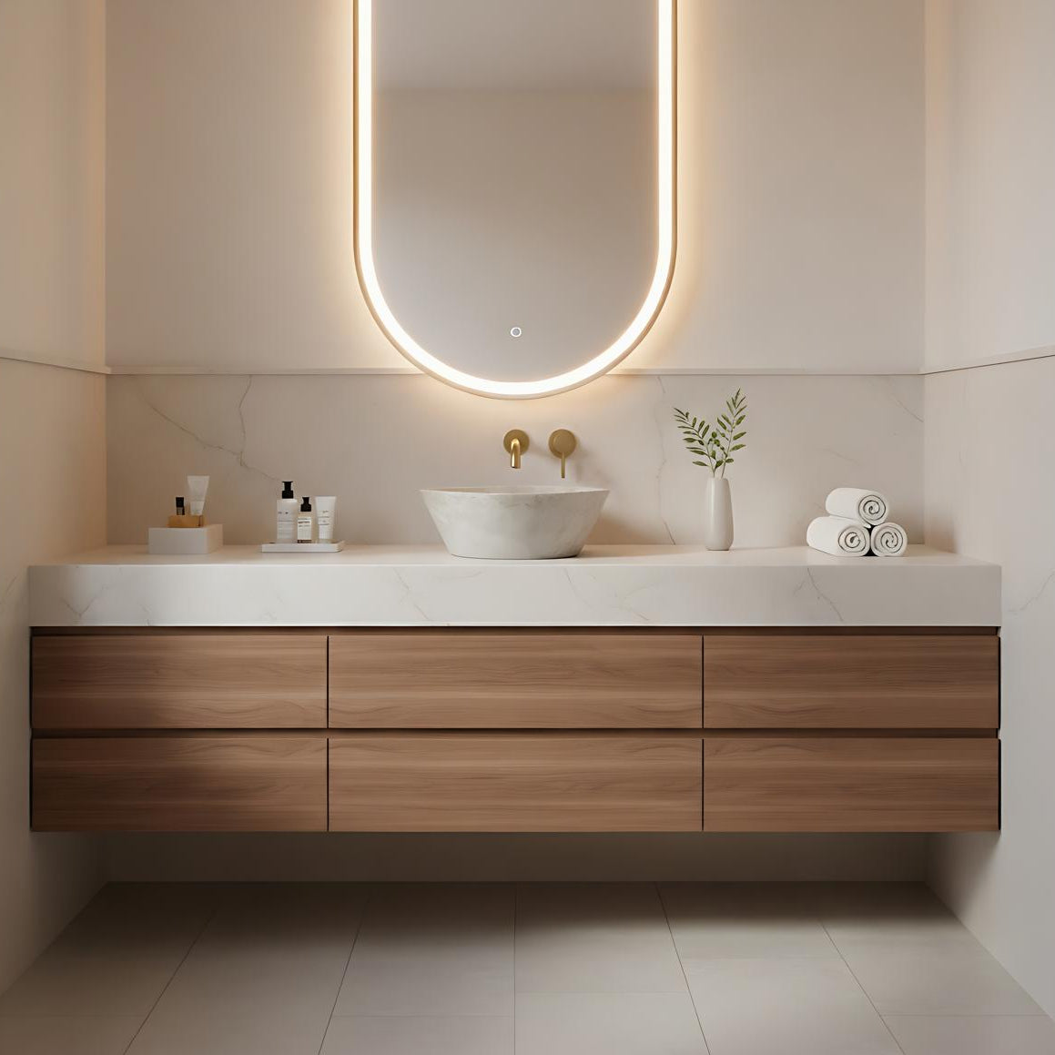 Beige Marble Sink