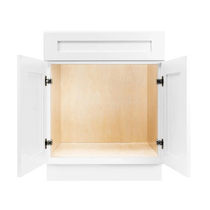 80 Inch White Shaker Double Sink Bathroom Vanity with Drawers