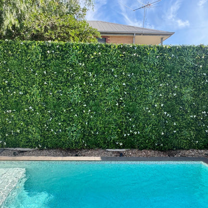 White Oasis Artificial Vertical Garden Green Wall Panel 40×40in 11 SQ FT – UV Resistant – Commercial Grade