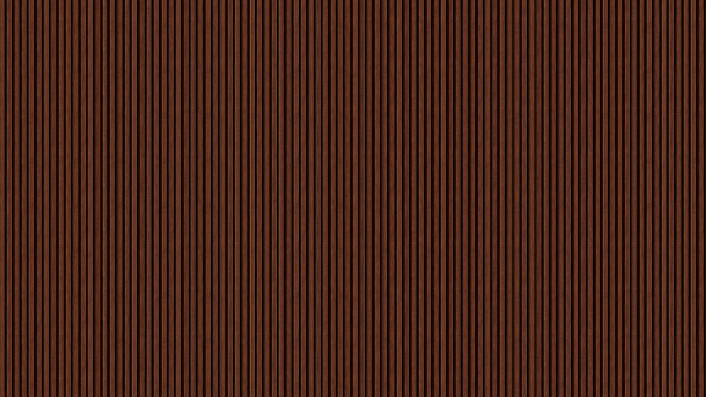 Wooden Vertical Panel Wallpaper. Dark Brown Wainscot Hardwood Wall Mural Print. #6734