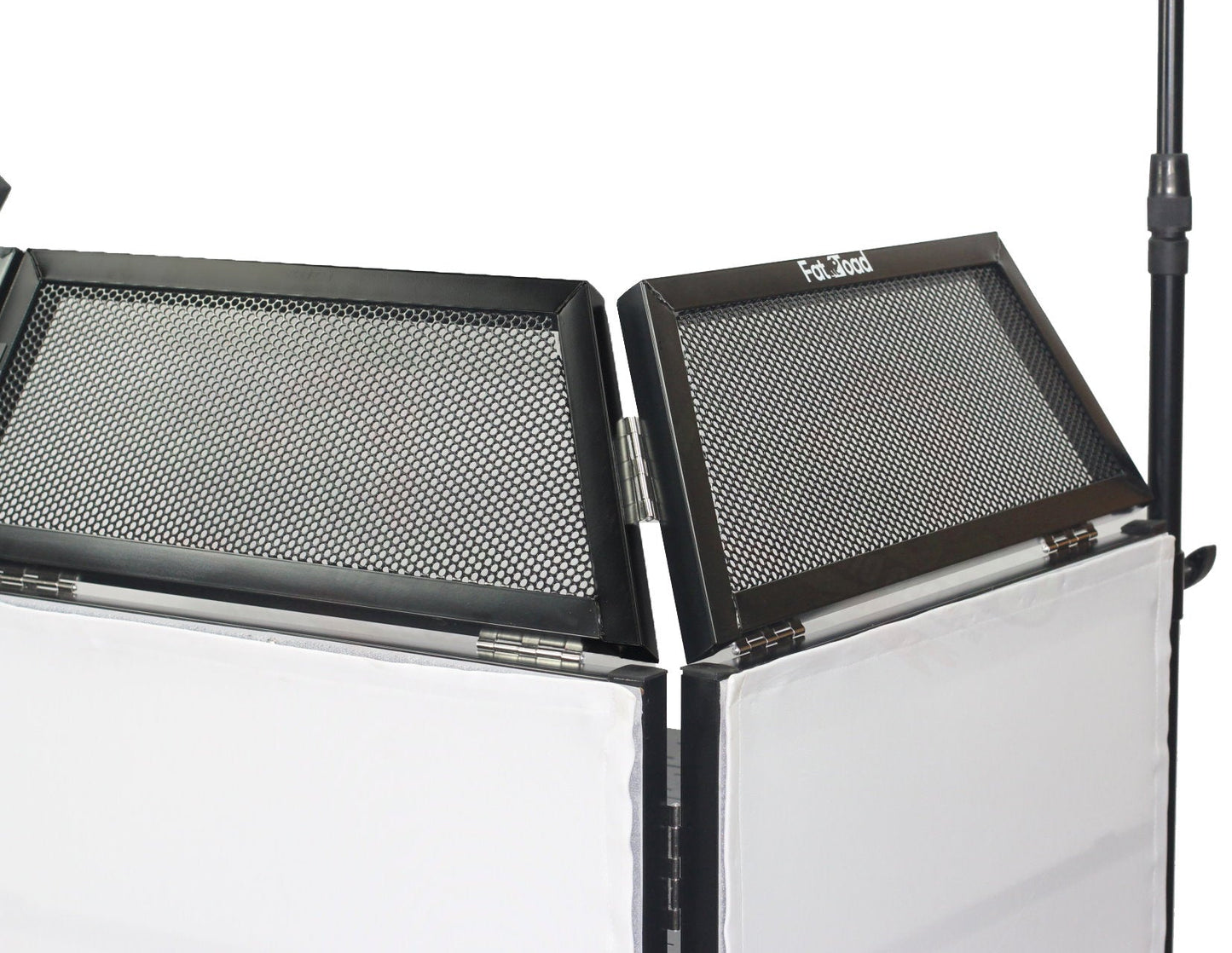 DJ Booth Tabletop With 8FT Lighting Truss Stand Package by FAT TOAD - Foldable Panel Portable Stage Platform Facade Scrim Cover, Video Light Display