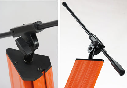 FAT TOAD 2-Tier Column Keyboard Stand with Mic Boom Arm Adapter (SlidingDJ Series) – Double Electronic Piano Tower Mount Platform – Holder for Digital Turntable, Audio Gear, Studio Synthesizer