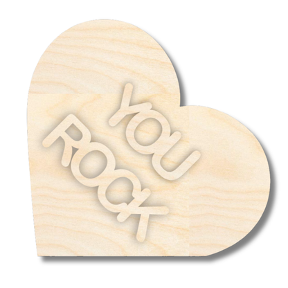NEW Unfinished Wood Layered Conversation Heart Shelf Sitter | 6" Wide| 1/2" and 1/4" Wood | Wood Craft DIY