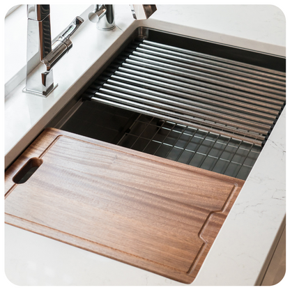 32" Undermount / Drop-In Single Bowl Workstation Kitchen Sink ZH-LD32