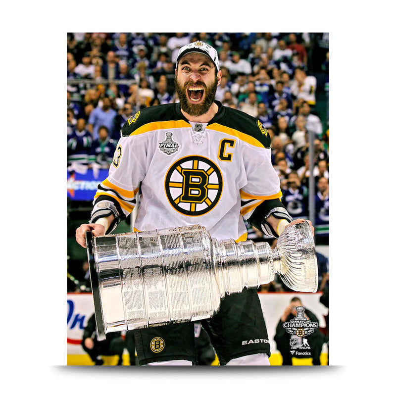 Zdeno Chara Hoists The Stanley Cup Boston Bruins Hockey Photo