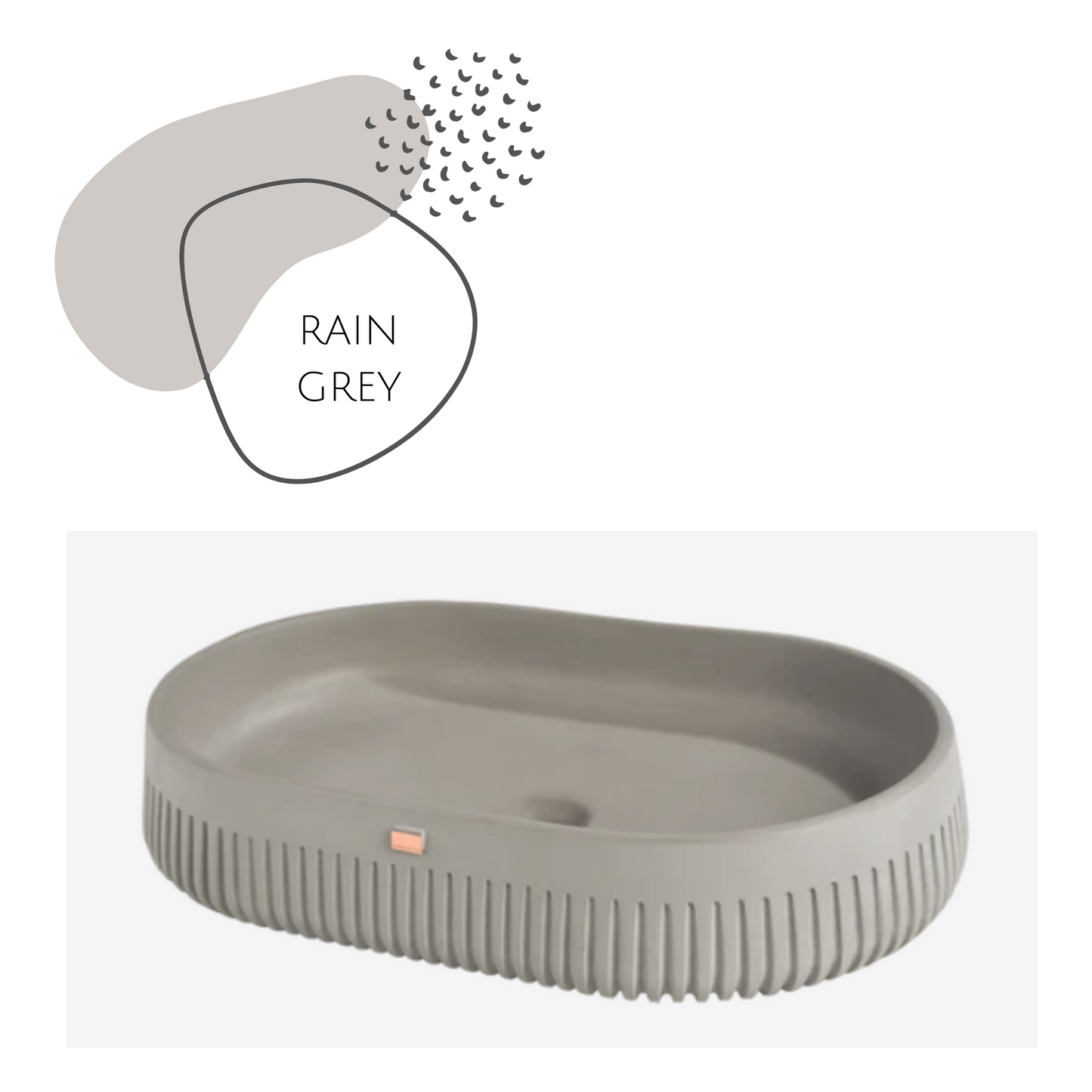 AUPAP02 22'' Concrete Rectangular Oval Vessel Sink - Bathroom