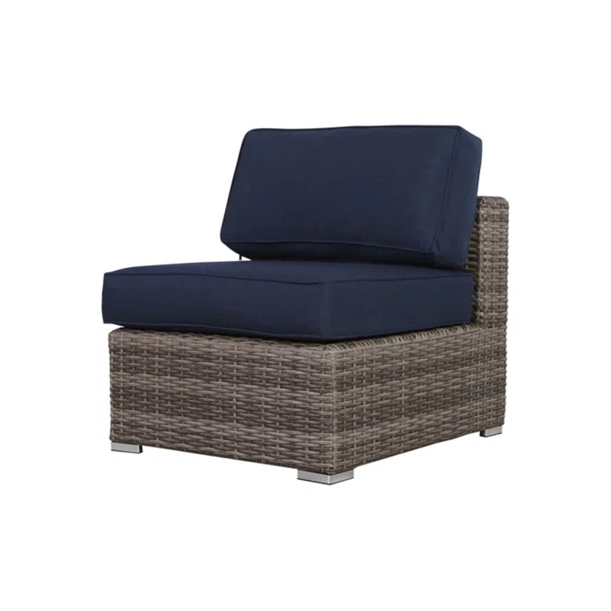 Wicker Seating Group Set With Table And Cushions