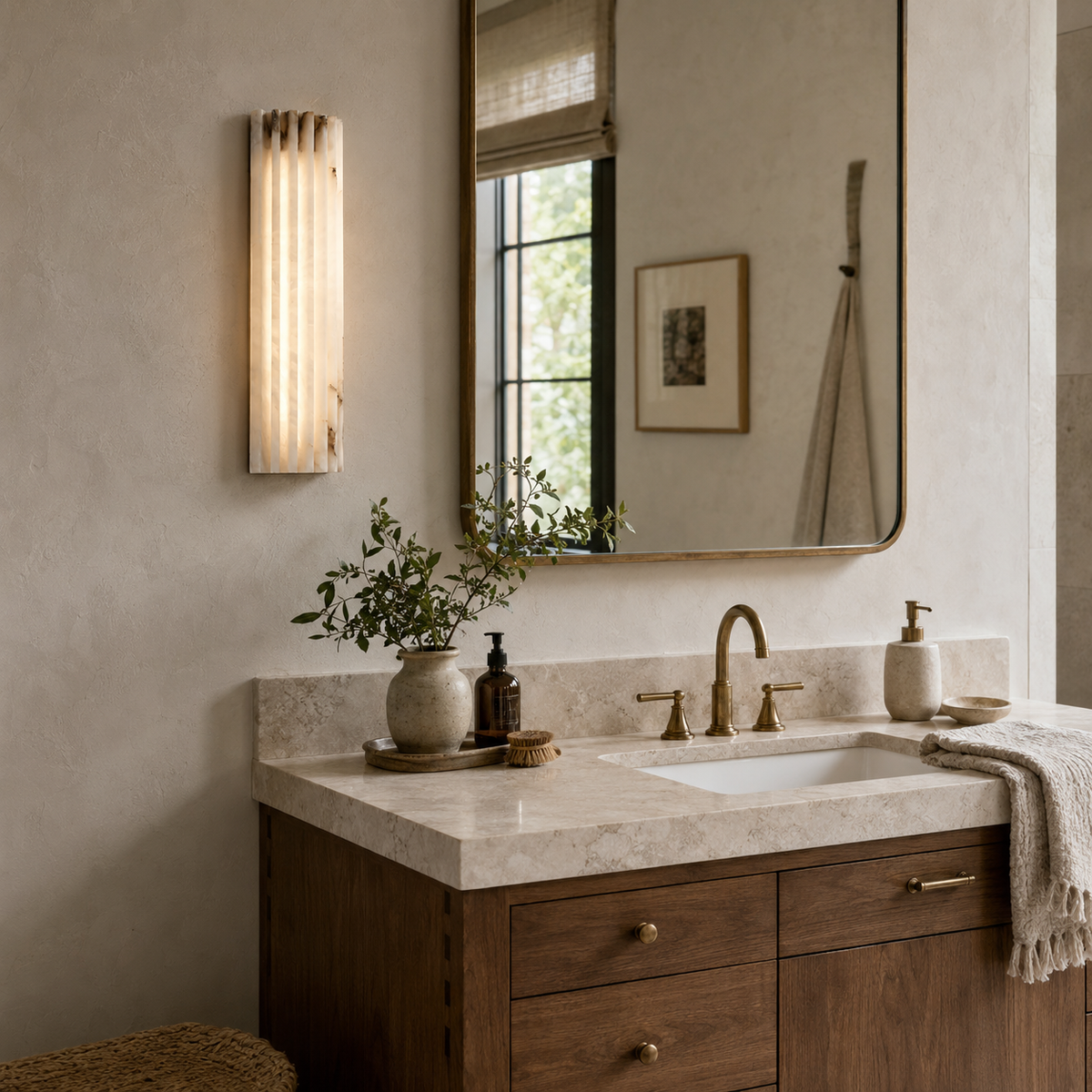 Alabaster Alvia Striped Wall Light