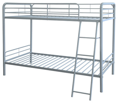 Carson Metal Twin Over Twin Bunk Bed Glossy Silver