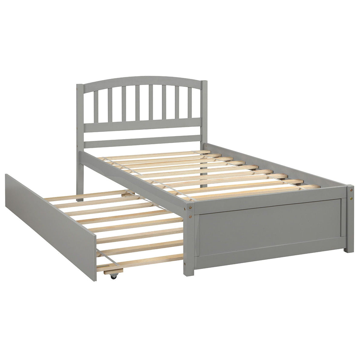 Platform Bed Wood Bed Frame With Trundle