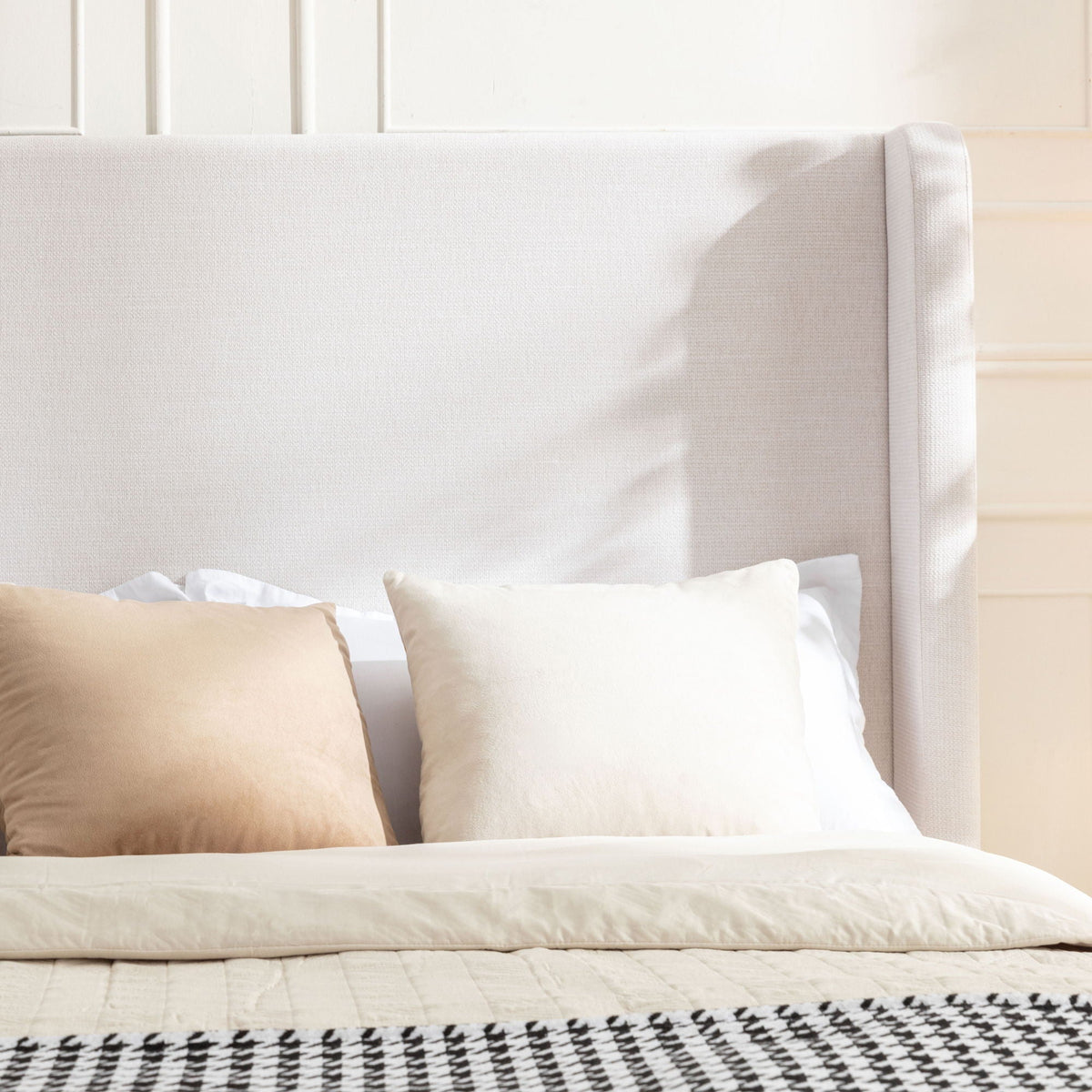 Harper - Tall Headboard Upholstered Bed / High Headboard / Elegant Simplicity / No Box Spring Needed