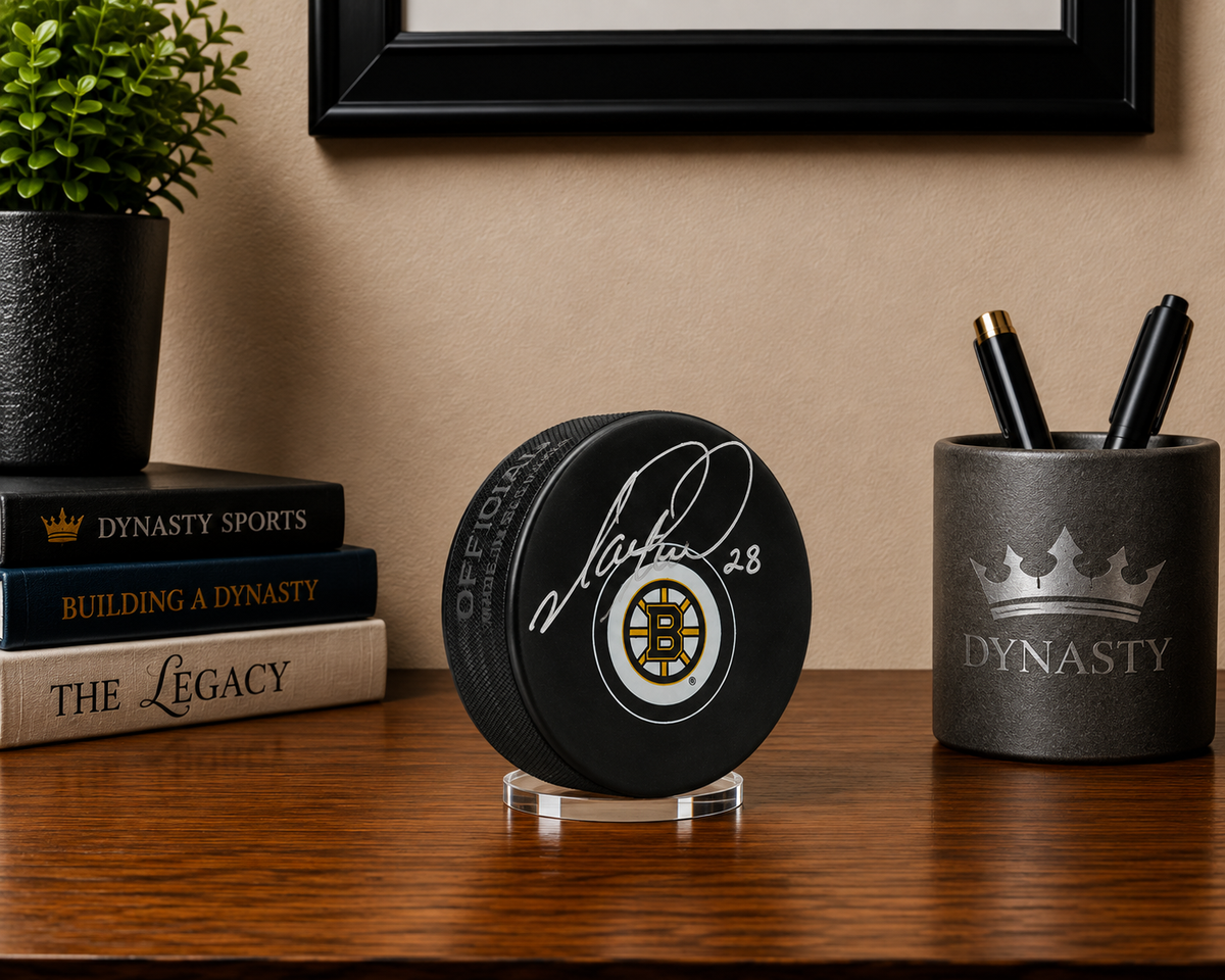Mark Recchi Boston Bruins Autographed Hockey Logo Puck