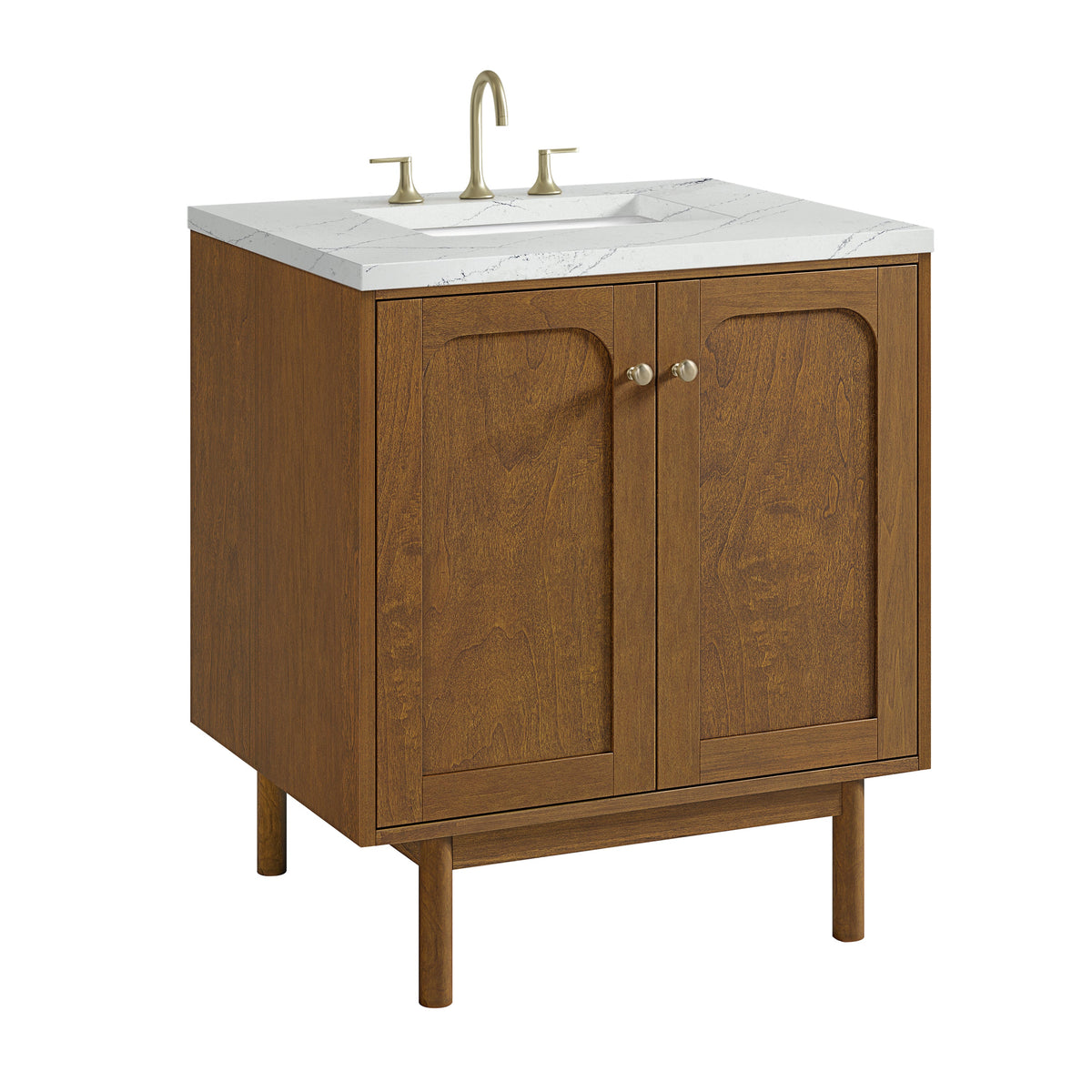 James Martin Laurent 30" Dual Mount Single Bathroom Vanity, Honey Oak
