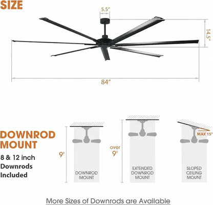 Silent Storm Extra Large Ceiling Fan with Remote Control
