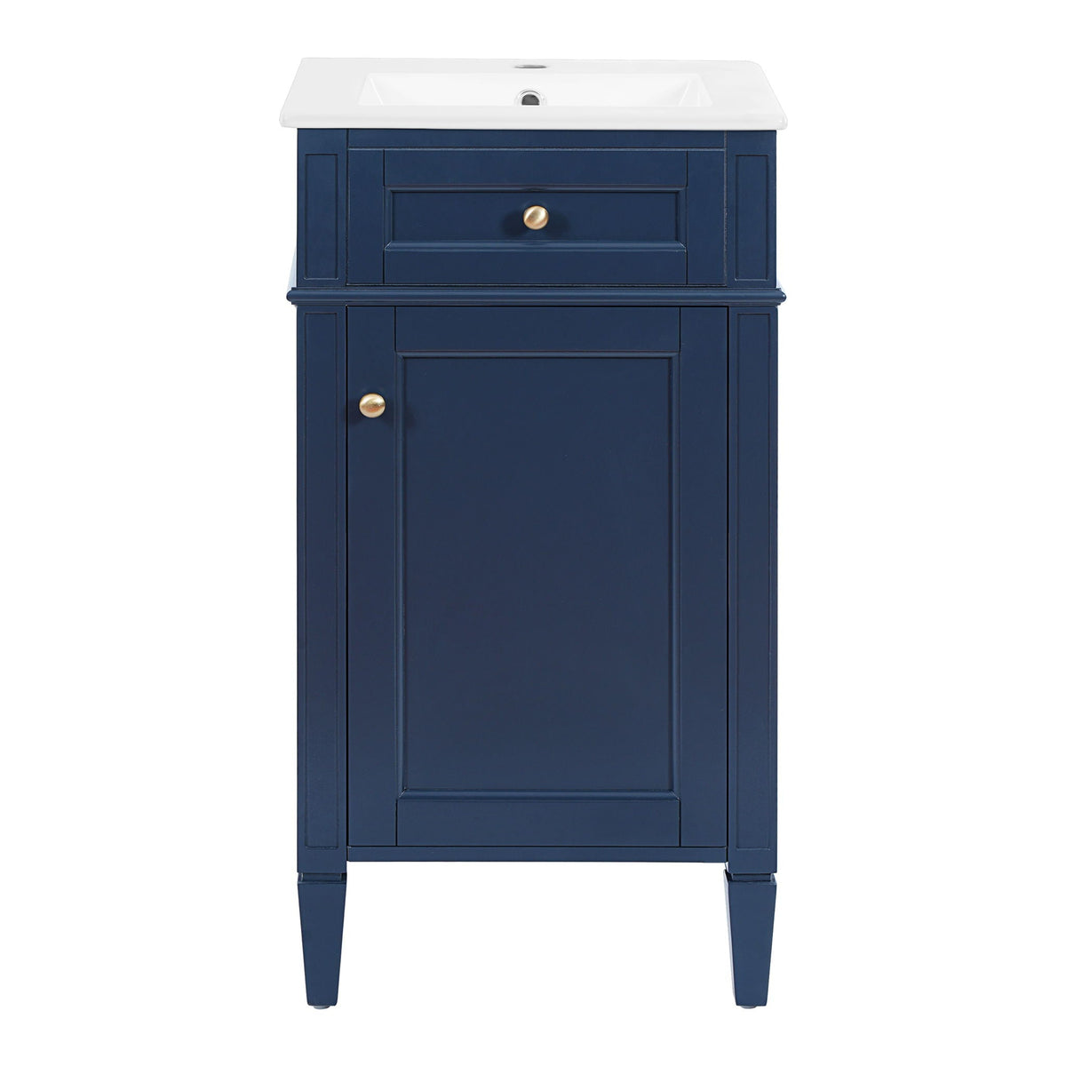 French Style Bathroom Vanity With Sink, Soft-Closing Door, Adjustable Shelf, Rectangular Design