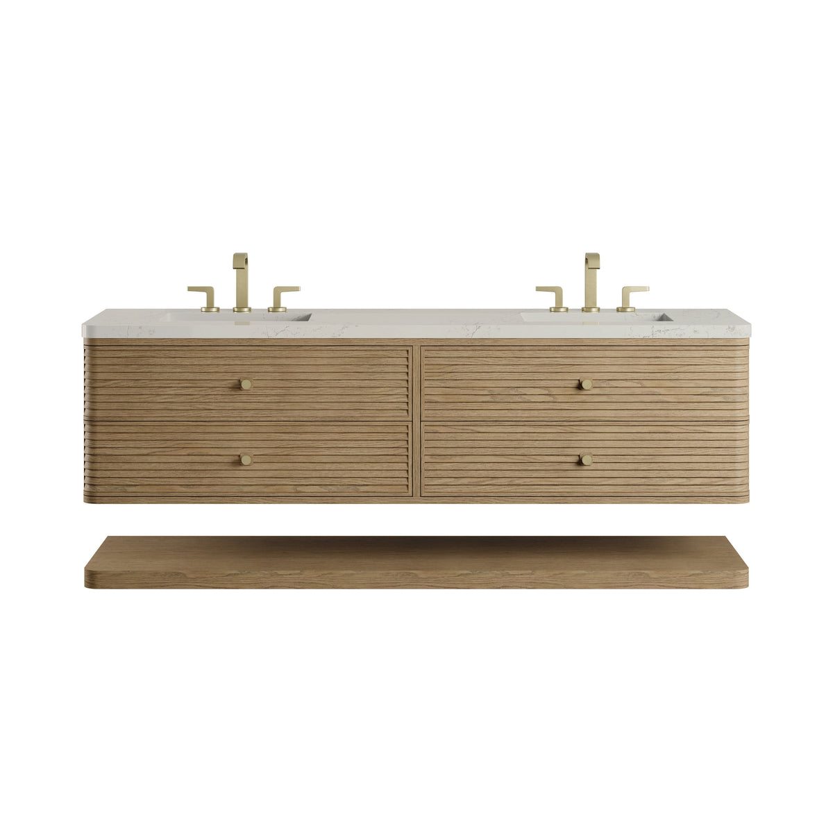 James Martin Allamari 72" Floating Double Bathroom Vanity, Dune Mist