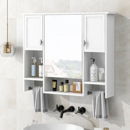 Wall Mounted Bathroom Storage Cabinet With Mirror, Medicine Cabinet With Towel Bar