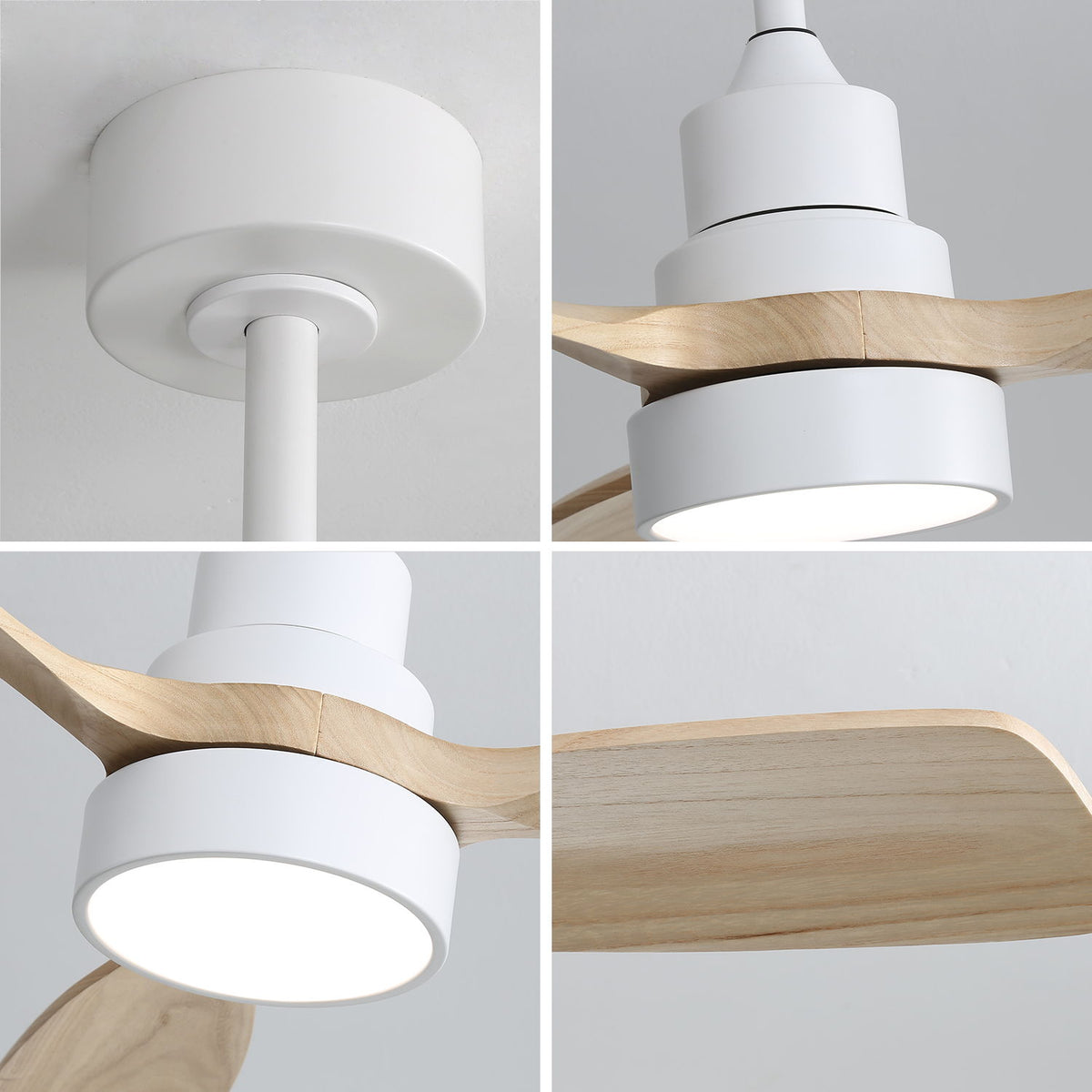 Indoor Ceiling Fan With Dimmable LED Light, 6 Speed Remote ControlLED DC Motor, Reversible Blades