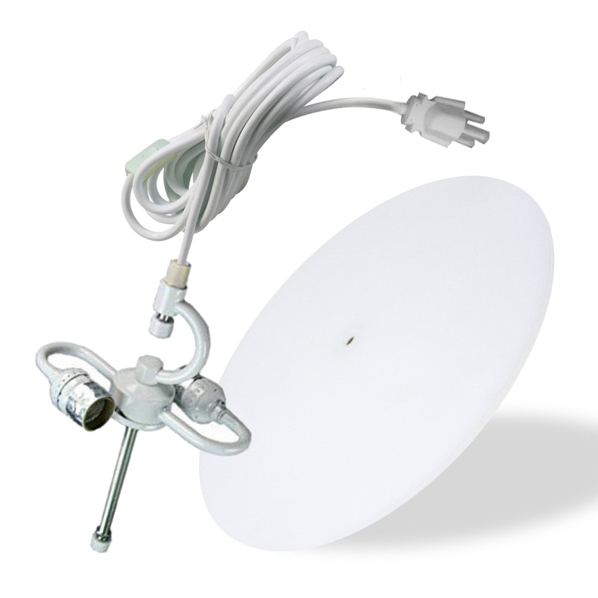 14"W 2 Light Swag Plug-In Pendant Textured Oatmeal with Diffuser White Cord