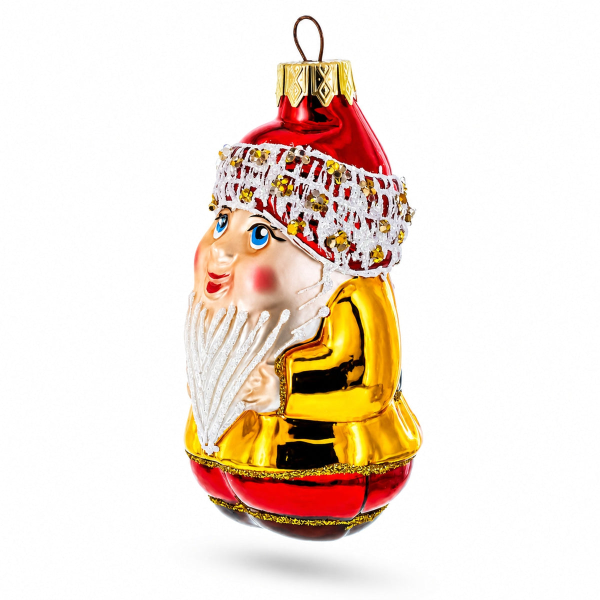 Chubby Gnome Glass Christmas Ornament