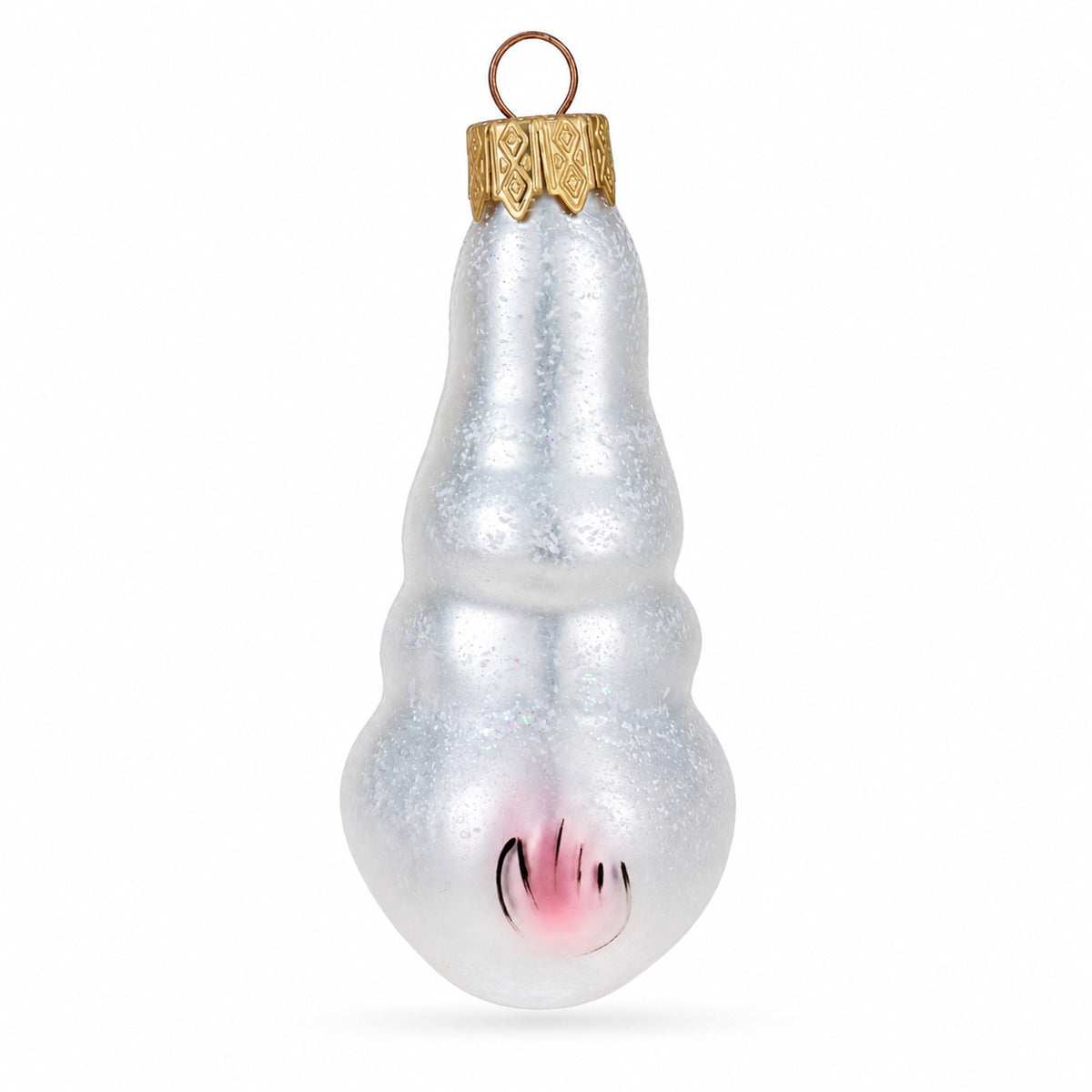 Bunny with Cabbage Glass Christmas Ornament