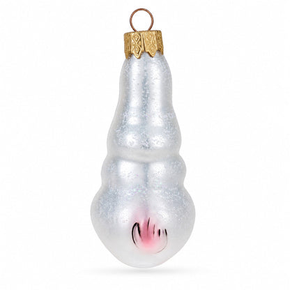 Bunny with Cabbage Glass Christmas Ornament