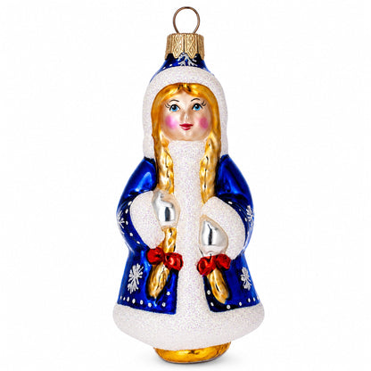 Snow Maiden Snigurochka Glass Christmas Ornament